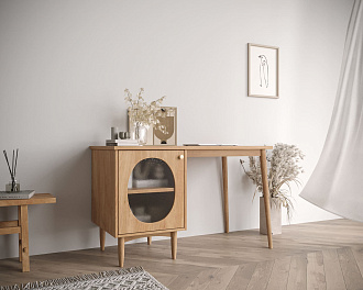 Стол рабочий "Bubble" с левой тумбой арт BBL09