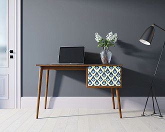 Стол рабочий "Berber" принт 13 с одной тумбой арт BB20/Print_13