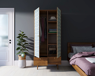 Шкаф двухстворчатый "Berber" принт 13 арт BB16/Print_13