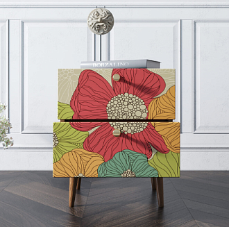 Тумбочка "Berber" с двумя ящиками 5 принт арт BB03/Print_05