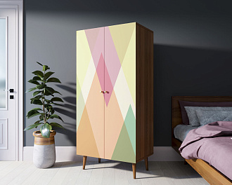 Шкаф малый двухстворчатый "Berber" принт 16 арт BB08/Print_16