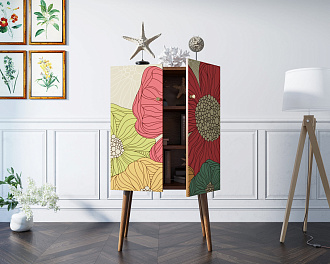 Комод на высоких ножках "Berber" 5 принт арт BB09/Print_05