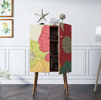 Комод на высоких ножках "Berber" 5 принт арт BB09/Print_05