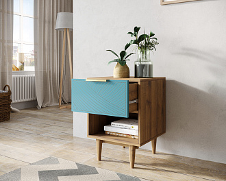 Тумбочка с верхним ящиком "Line" LN10/GR1/blue