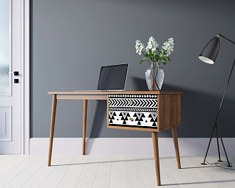 Стол рабочий "Berber" принт 19 с одной тумбой арт BB20/Print_19