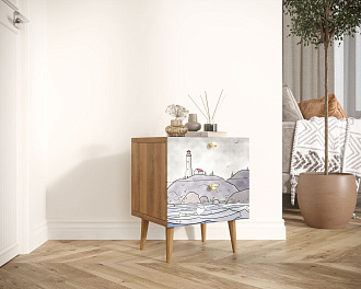 Тумбочка "Berber" с двумя ящиками 51 принт арт BB03/Print_51