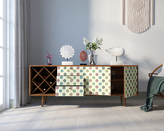 Комод "Berber" удлиненный с бутылочницей 24 принт арт BB15/Print_24