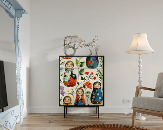 Комод вертикальный с четырьмя ящиками "Emerson" by Kandinsky арт EM18/Print_01