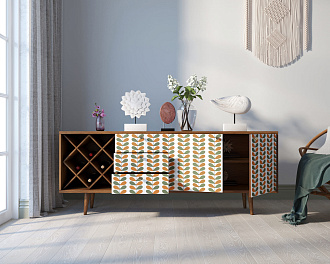 Комод "Berber" удлиненный с бутылочницей принт 23 арт BB15/Print_23