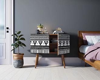 Комод на высоких ножках "Berber" малый принт 19 арт BB13/Print_19