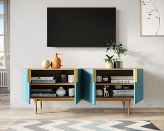 Комод под TV с четыремя дверками "Line" LN06/GR1/blue